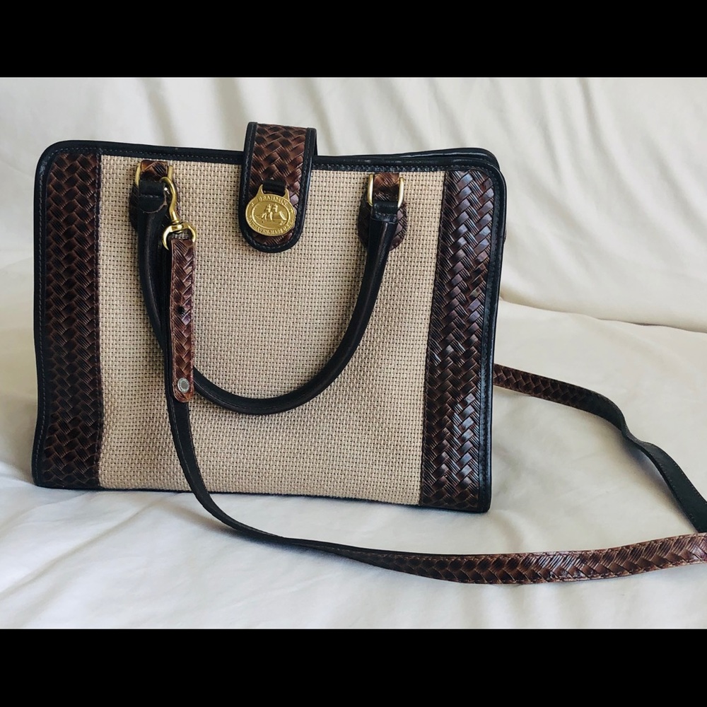 Brahmin woven genuine leather Sachel